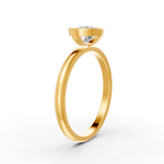 Load image into Gallery viewer, Round Cut Real Moissanite Bezel Set Solitaire Ring 14K Gold Plated