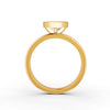 1-5 Ct Heart Cut Real Moissanite Bezel Set Solitaire Ring 14K Yellow Gold Plated