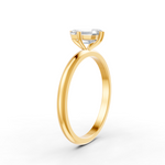 Load image into Gallery viewer, Emerald Cut Real Moissanite 4 Prong Solitaire Ring 14K Gold Plated