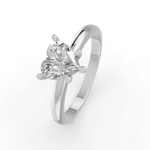 Load image into Gallery viewer, Heart Cut Real Moissanite 5 Prong Solitaire Ring 14K Gold Plated