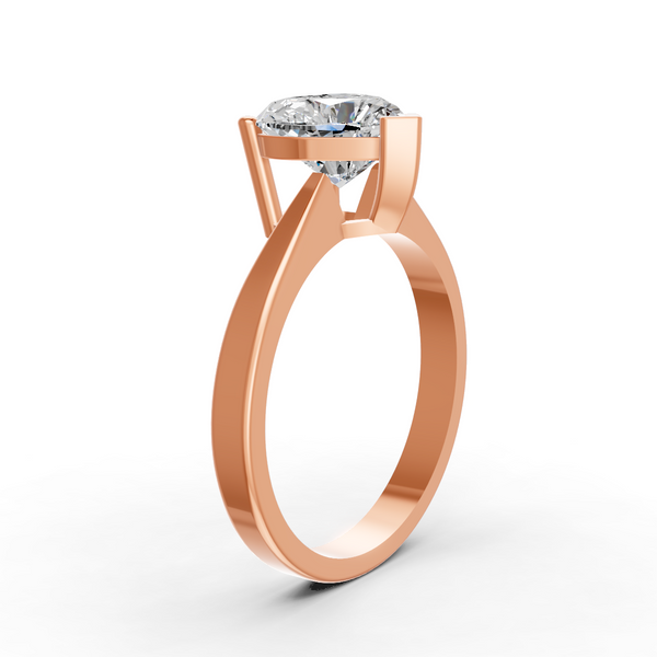 1-5 Ct Heart Cut Real Moissanite V Prong Solitaire Ring 14K Gold Plated