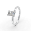 1-5 Ct Emerald Cut Real Moissanite Double Prong Solitaire Ring 14K Yellow Gold Plated