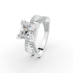 Load image into Gallery viewer, 3Ct Princess Cut Moissanite Women Engagement Ring 14K Gold Plated