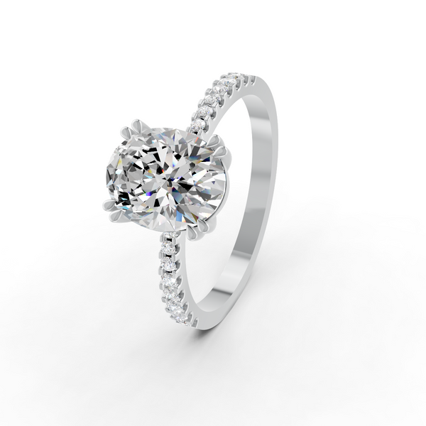 1.85Ct Oval Cut Moissanite Women Engagement Ring 14K Yellow Gold Plated
