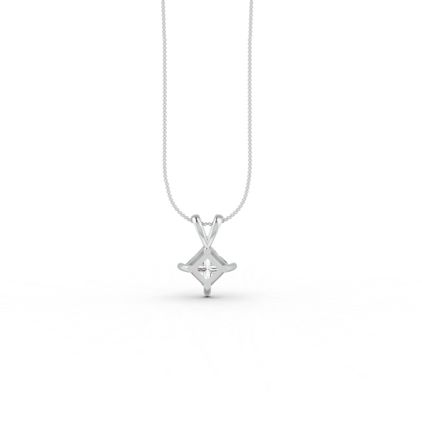 Princess Cut Moissanite Solitaire Pendant 14K Yellow Gold Plated