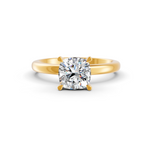Load image into Gallery viewer, Cushion Cut Real Moissanite 4 Prong Solitaire Ring 14K Gold Plated