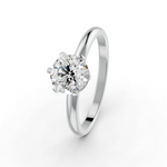 Load image into Gallery viewer, Round Cut Moissanite Solitaire Engagement Ring 14K White Gold Plated
