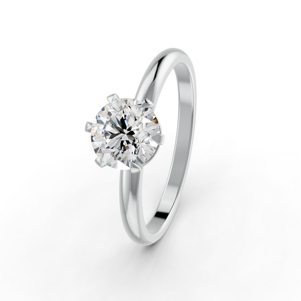 1-5 Ct Round Cut Moissanite Solitaire Engagement Ring 14K Yellow Gold Plated