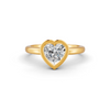 1-5 Ct Heart Cut Real Moissanite Bezel Set Solitaire Ring 14K Yellow Gold Plated