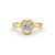 1-5 Ct Heart Cut Real Moissanite Bezel Set Solitaire Ring 14K Yellow Gold Plated