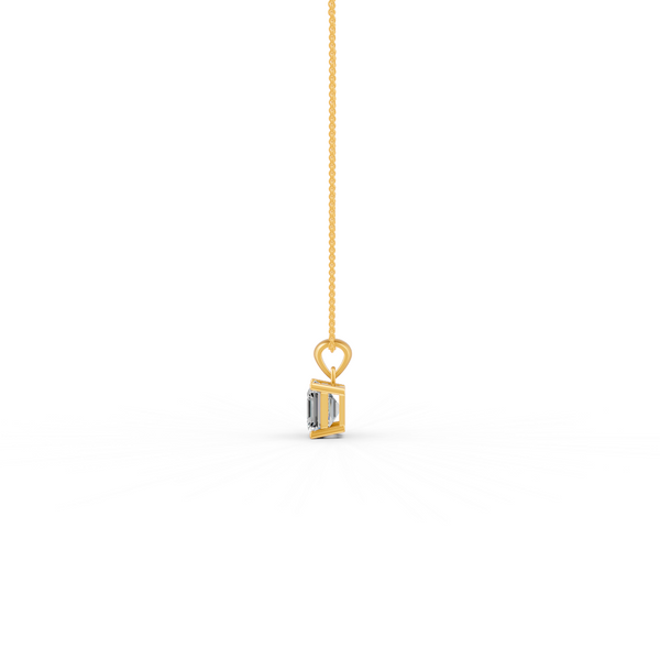 Asscher Cut GRA Certified Moissanite Solitaire Pendant in 14K Yellow Gold Plated