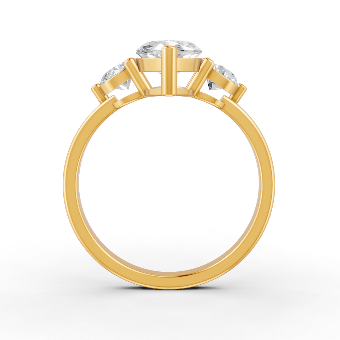 2Ct Marquise Cut Moissanite Women's Engagement Ring 14K Yellow Gold Plated