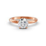Load image into Gallery viewer, Round Cut Real Moissanite 5 Prong Solitaire Ring 14K Gold Plated