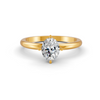 1-5 Ct Oval Cut Real Moissanite 4 Prong Solitaire Ring 14K Yellow Gold Plated