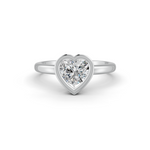 Load image into Gallery viewer, Heart Cut Real Moissanite Bezel Set Solitaire Ring 14K Gold Plated
