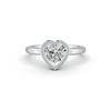 1-5 Ct Heart Cut Real Moissanite Bezel Set Solitaire Ring 14K Yellow Gold Plated