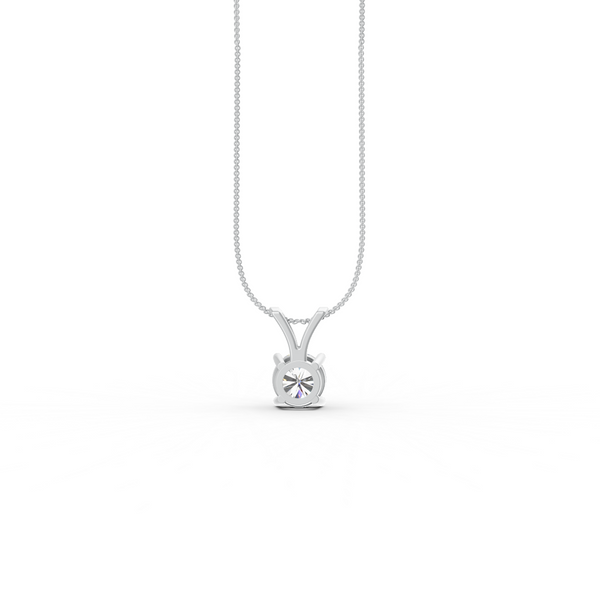 Round Cut Moissanite Solitaire Pendant 14K Yellow Gold Plated