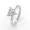 1-5 Ct Heart Cut Real Moissanite 3 Prong Solitaire Ring 14K Yellow Gold Plated