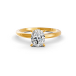 Load image into Gallery viewer, 2.50 Ct Oval Cut Moissanite Women Solitaire Ring 14K Yellow Gold Plated