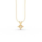 Princess Cut Moissanite Solitaire Pendant 14K Gold Plated