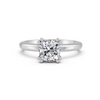 1-5 Ct Cushion Cut Real Moissanite Double Prong Solitaire Ring 14K Yellow Gold Plated