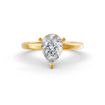 Load image into Gallery viewer, Pear Cut Real Moissanite Claw Prong Solitaire Ring 14K Gold Plated
