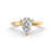 1-5 Ct Pear Cut Real Moissanite Claw Prong Solitaire Ring 14K Yellow Gold Plated