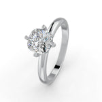 Load image into Gallery viewer, Cushion Cut Real Moissanite Clow Prong Solitaire Ring 14K Gold Plated