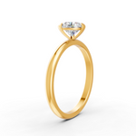 Load image into Gallery viewer, Round Cut Real Moissanite 3 Prong Solitaire Ring 14K Gold Plated