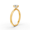 1-5 Ct Round Cut Real Moissanite 3 Prong Solitaire Ring 14K Yellow Gold Plated