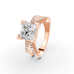 Load image into Gallery viewer, 3Ct Princess Cut Moissanite Women Engagement Ring 14K Gold Plated