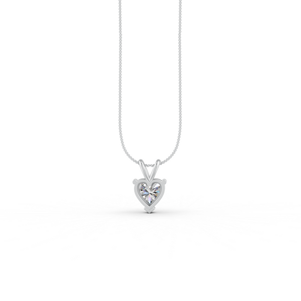 Heart Cut Moissanite Solitaire Pendant 14K Gold Plated