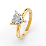 Load image into Gallery viewer, Heart Cut Real Moissanite 3 Prong Solitaire Ring 14K Gold Plated