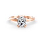 Load image into Gallery viewer, Oval Cut Real Moissanite Double 4 Prong Solitaire Ring 14K Gold Plated