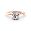 1-5 Ct Oval Cut Real Moissanite Double 4 Prong Solitaire Ring 14K Yellow Gold Plated