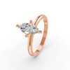 1-5 Ct Marquise Cut Real Moissanite 4 Prong Solitaire Ring 14K Yellow Gold Plated