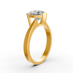 Load image into Gallery viewer, Heart Cut Real Moissanite V Prong Solitaire Ring 14K Gold Plated