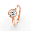 1-5 Ct Round Cut Real Moissanite Bezel Set Solitaire Ring 14K Yellow Gold Plated