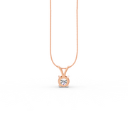 Round Cut Moissanite Solitaire Pendant 14K Gold Plated