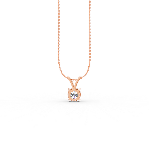 Round Cut Moissanite Solitaire Pendant 14K Yellow Gold Plated