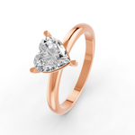 Load image into Gallery viewer, Heart Cut Real Moissanite 3 Prong Solitaire Ring 14K Gold Plated