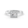 1-5 Ct Princess Cut Real Moissanite Bezel Set Solitaire Ring 14K Yellow Gold Plated