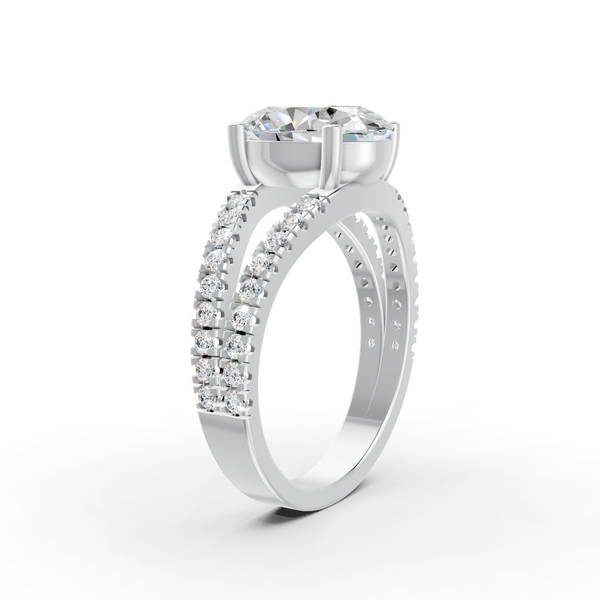 3.83Ct Oval Cut Moissanite Women Engagement Ring 14K Gold Plated