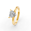 1-5 Ct Heart Cut Real Moissanite 4 Prong Solitaire Ring 14K Yellow Gold Plated