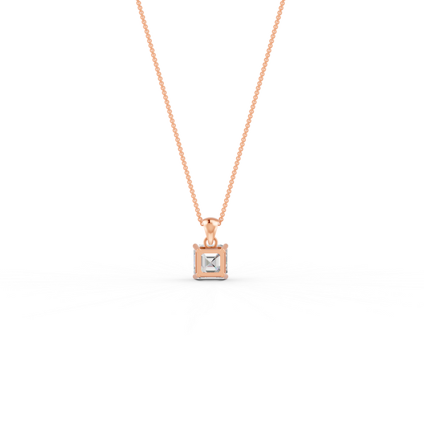 Asscher Cut GRA Certified Moissanite Solitaire Pendant in 14K Yellow Gold Plated