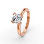Load image into Gallery viewer, Cushion Cut Real Moissanite Double Prong Solitaire Ring 14K Gold Plated