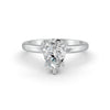1-5 Ct Pear Cut Real Moissanite 5 Prong Solitaire Ring 14K Yellow Gold Plated