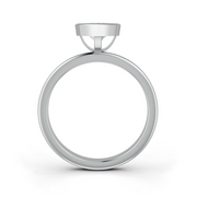 Pear Cut Real Moissanite Bezel Set Solitaire Ring 14K Gold Plated