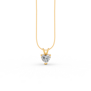 Heart Cut Moissanite Solitaire Pendant 14K Gold Plated