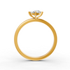 1-5 Ct Oval Cut Real Moissanite 4 Prong Solitaire Ring 14K Yellow Gold Plated